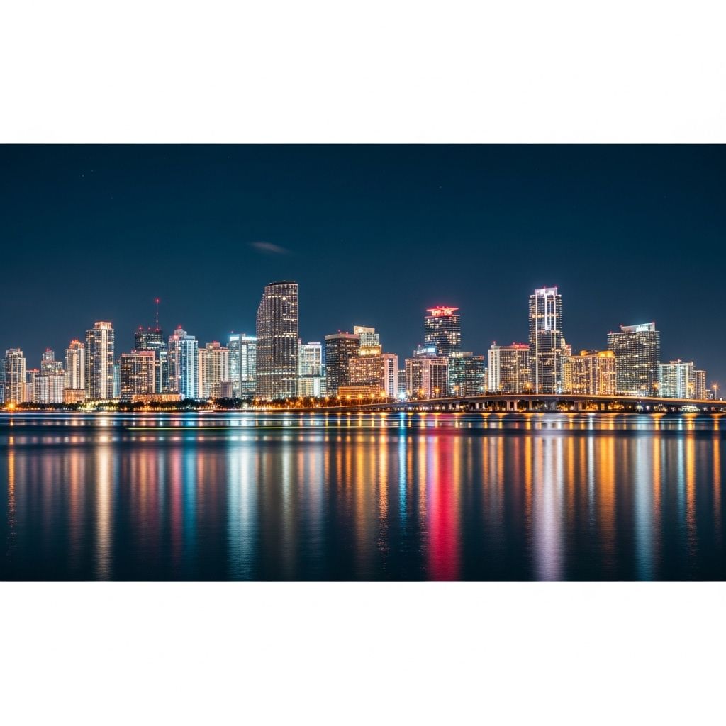 Современный небоскрёб элитных апартаментов в центре Нью-Йорка, стеклянный фасад отражает голубое небо