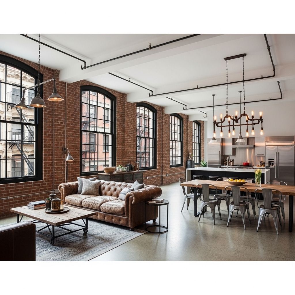 Современный редакционный офис с видом на город, журналисты работают за стильными рабочими местами с деревянной отделкой